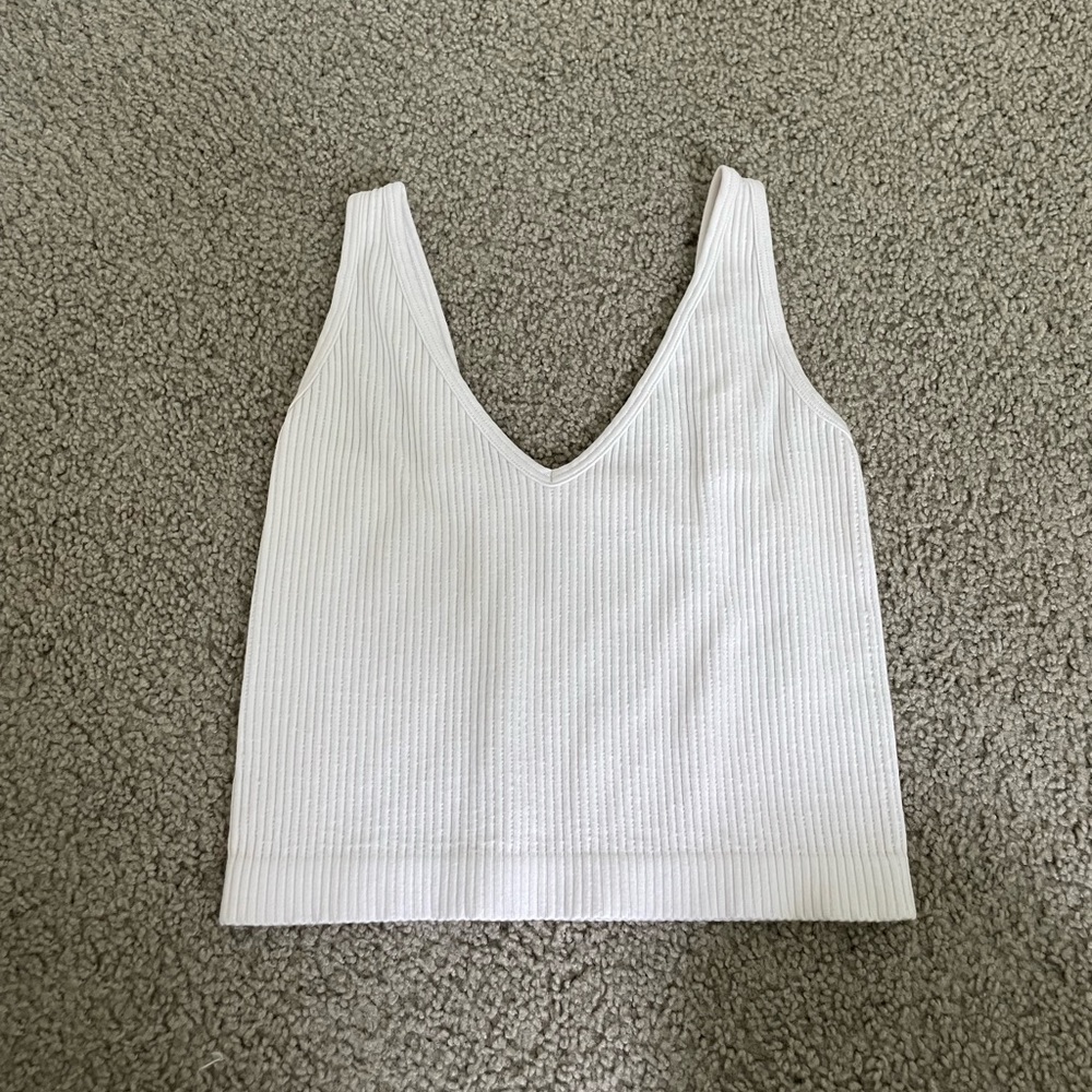 White V-Neck Tank top